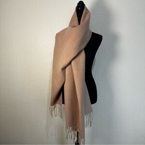 Cashmere scarf in two tone cream and beige wrap ruana shawl pashmina